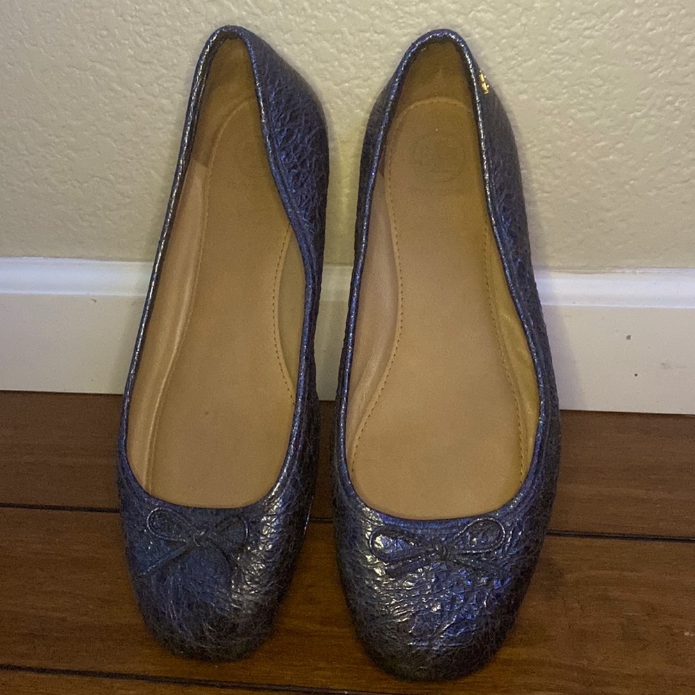 Tory Burch Blue slip on flats shoes